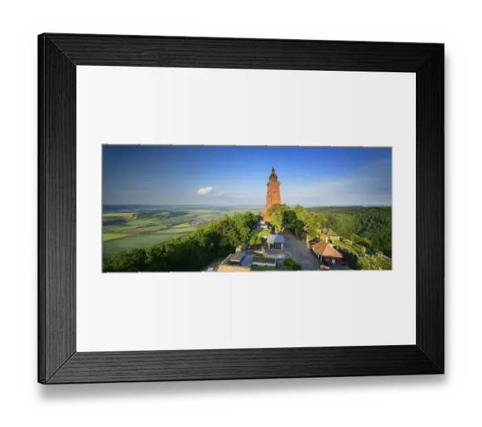 Framed Print : Kyffhaeuser monument, at back the Goldene Aue