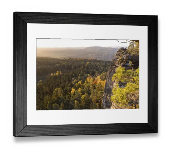 Framed Print : Rocks and autumnal mixed forest on the Pfaffenstein Framed Print : Rocks and autumnal mixed forest on the Pfaffenstein