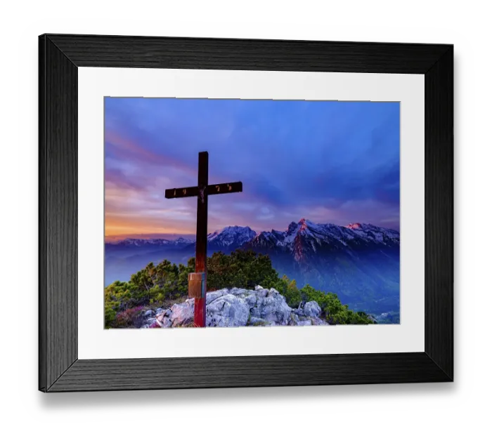 Framed Print : Iceberg summit cross at sunrise Framed Print : Iceberg summit cross at sunrise