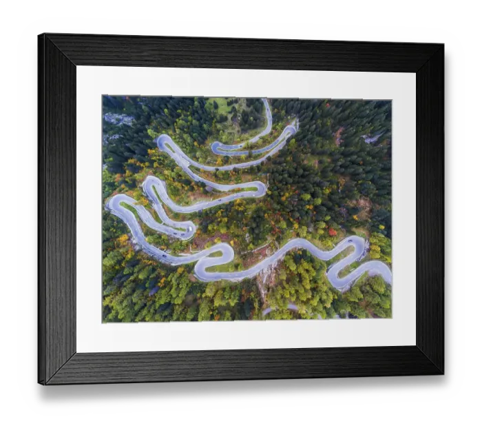 Framed Print : Maloja Pass, winding Swiss Alpine pass