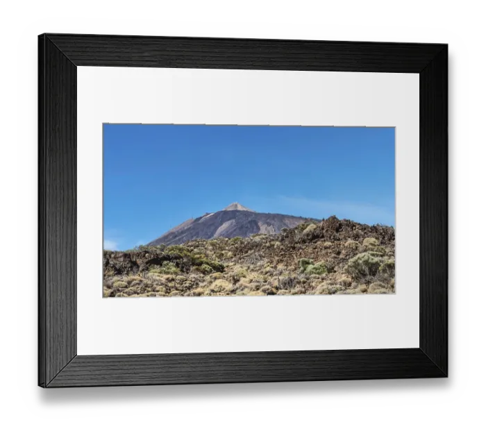 Framed Print : Volcanic landscape, covered with shrubs Framed Print : Volcanic landscape, covered with shrubs