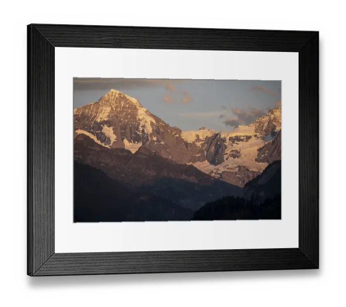 Framed Print : Evening mood, view of mountain peaks