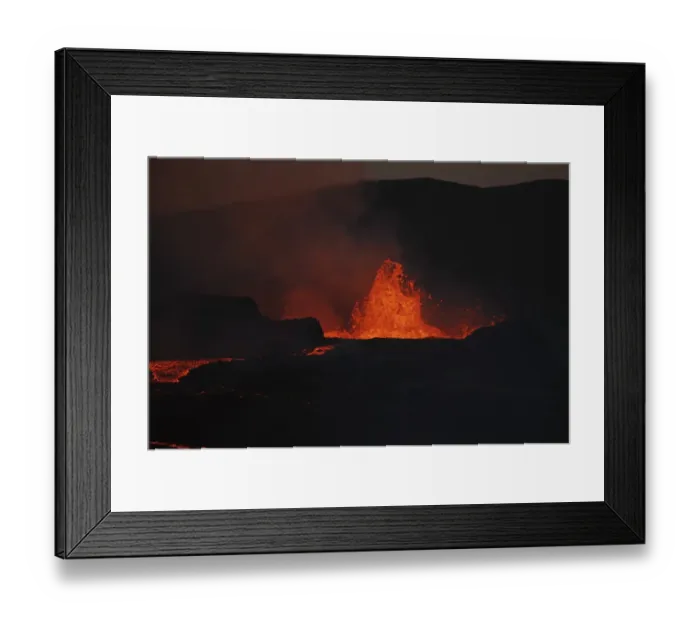Framed Print : Lava fountains, volcano, Fagradalsfjall