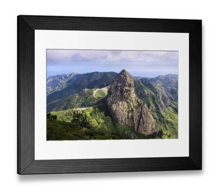 Framed Print : View of the Roque de Agando rock tower