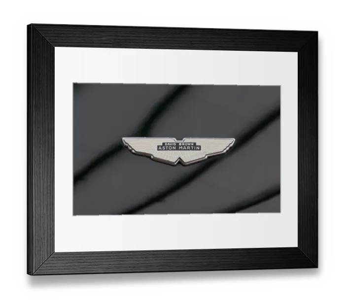 Framed Print : David Brown Aston Martin emblem on a V8 Vantage