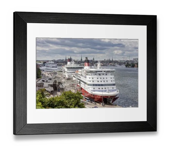 Framed Print : Cruise ships, Baltic Sea port, Stockholm