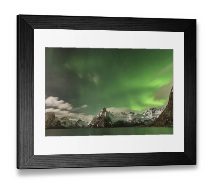 Framed Print : Northern Lights or Aurora Borealis over Bergen Framed Print : Northern Lights or Aurora Borealis over Bergen