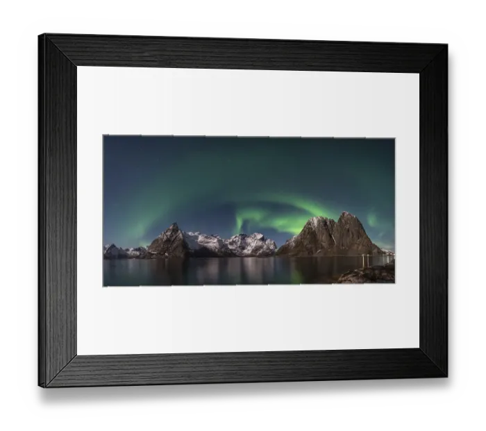 Framed Print : Northern Lights or Aurora Borealis over Bergen Framed Print : Northern Lights or Aurora Borealis over Bergen