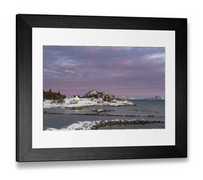 Framed Print : Morning atmosphere over the houses of Botnhamn Framed Print : Morning atmosphere over the houses of Botnhamn