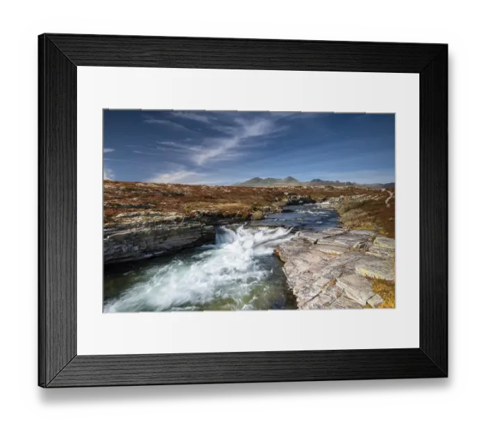Framed Print : River Store Ula in autumn Rondane National Park