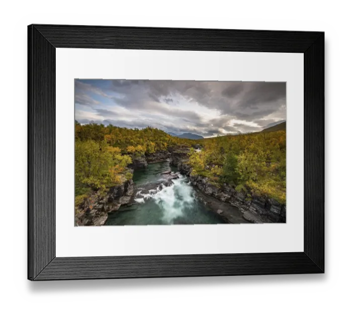 Framed Print : Autumnal Abisko canyon, Abiskojokk river Framed Print : Autumnal Abisko canyon, Abiskojokk river