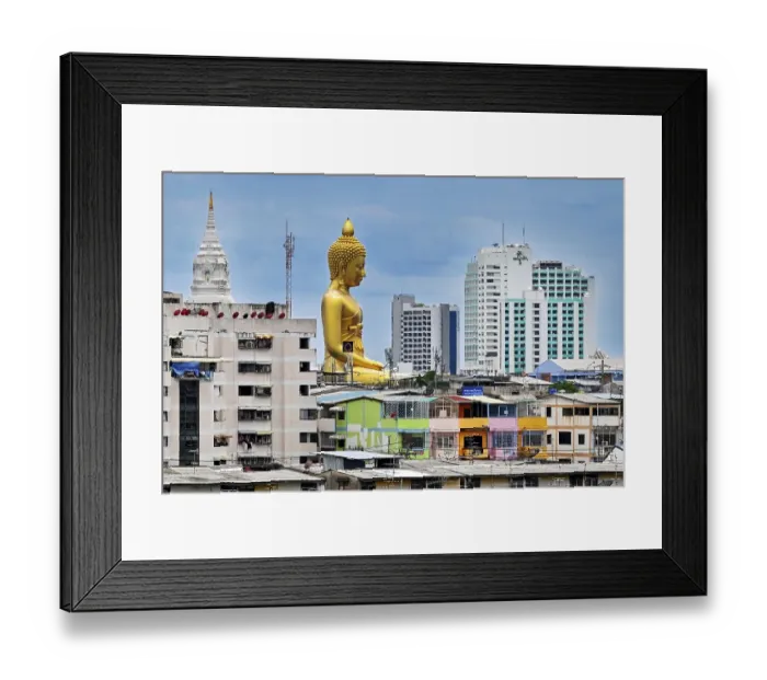 Framed Print : Residential area Buddha statue Bangkok Framed Print : Residential area Buddha statue Bangkok