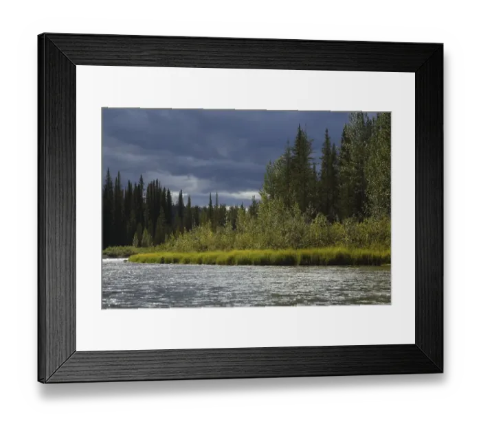 Framed Print : Evening light, shore, dark clouds Framed Print : Evening light, shore, dark clouds