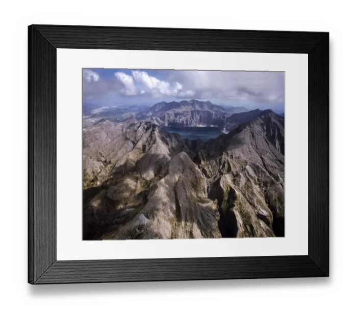Framed Print : Mount Pinatubo, crater lake, lahar fields Framed Print : Mount Pinatubo, crater lake, lahar fields