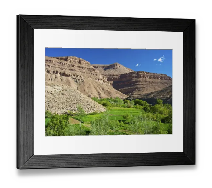 Framed Print : Typical landscape in the valley of the Dades River