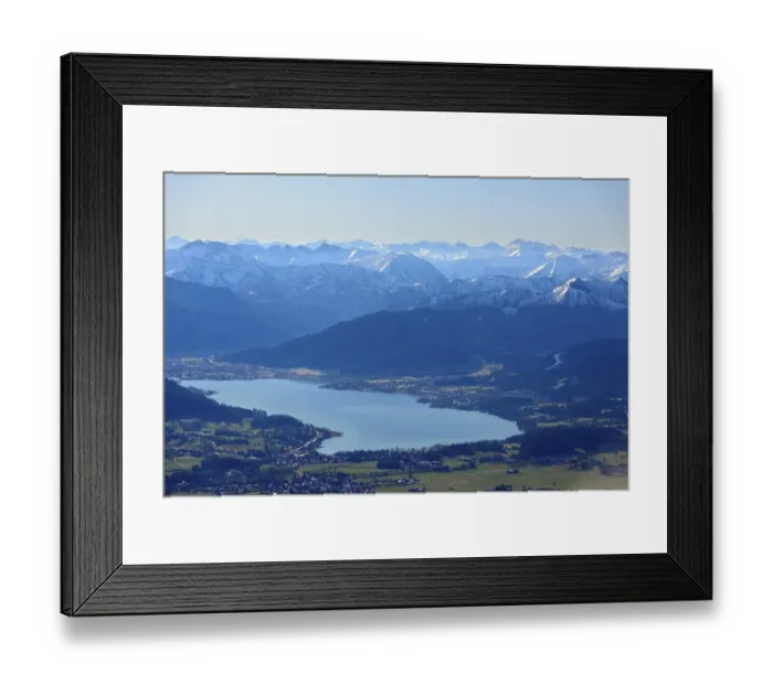 Framed Print : View from the hot air balloon of Tegernsee and Karwendel