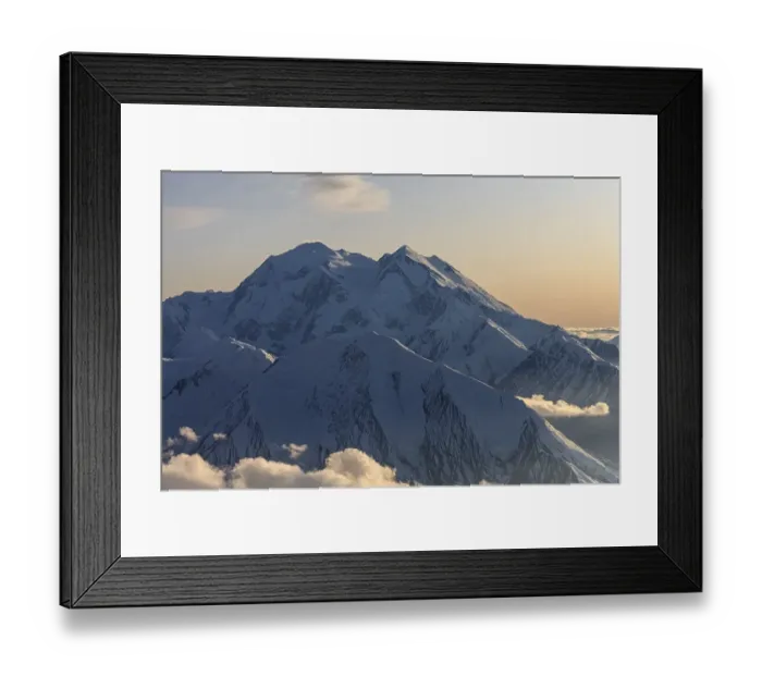 Framed Print : Aerial view of Mount Denali against the light Framed Print : Aerial view of Mount Denali against the light