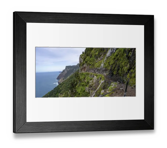 Framed Print : Steep cliffs and mountains, Vereda do Larano hiking trail