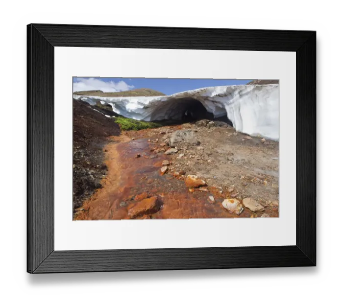 Framed Print : Hot red stream in a volcanic landscape Framed Print : Hot red stream in a volcanic landscape