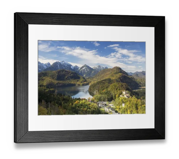Framed Print : Alpsee lake with Schloss Hohenschwangau Castle in autumn Framed Print : Alpsee lake with Schloss Hohenschwangau Castle in autumn