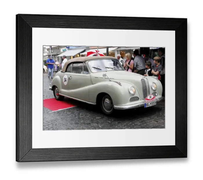 Framed Print : V8 BMW 501 Cabriolet 1956, 2000 km durch Deutschland 2009 rally
