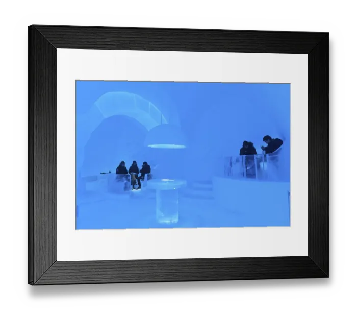 Framed Print : Ice art, people sitting in the Icebar Framed Print : Ice art, people sitting in the Icebar