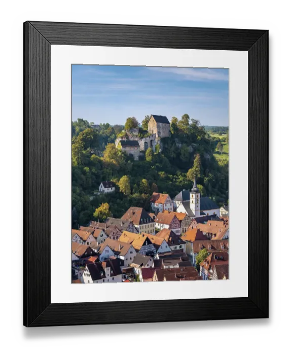 Framed Print : View of Pottenstein with castle