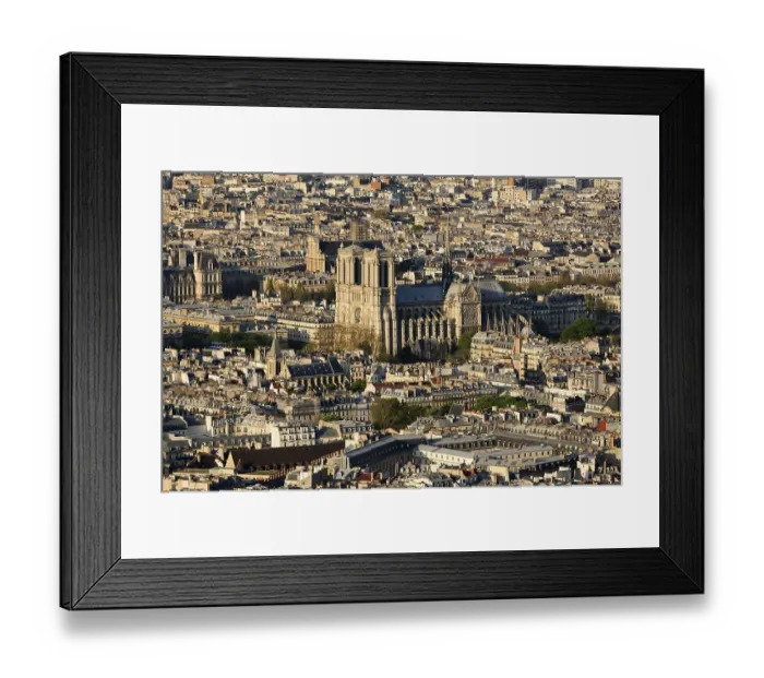 Framed Print : City view with Notre Dame Cathedral