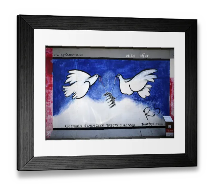 Framed Print : Rosemarie Schinzler, White peace doves carry the Brandenburg Gate Framed Print : Rosemarie Schinzler, White peace doves carry the Brandenburg Gate