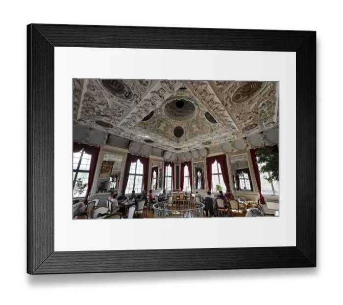Framed Print : Hessensaal hall with tower cafe Framed Print : Hessensaal hall with tower cafe