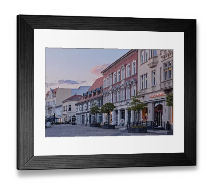 Framed Print : Breite Strasse, a pedestrianised street with cobblestones