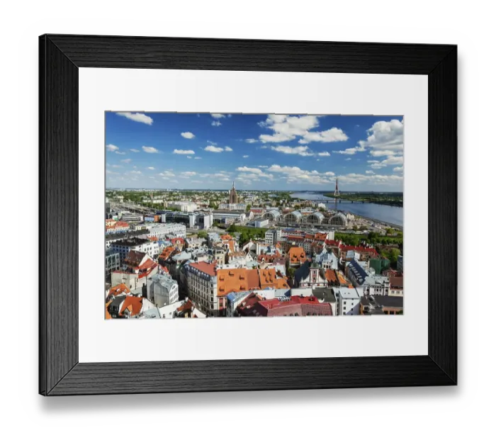 Framed Print : Aerial view of Riga center from St