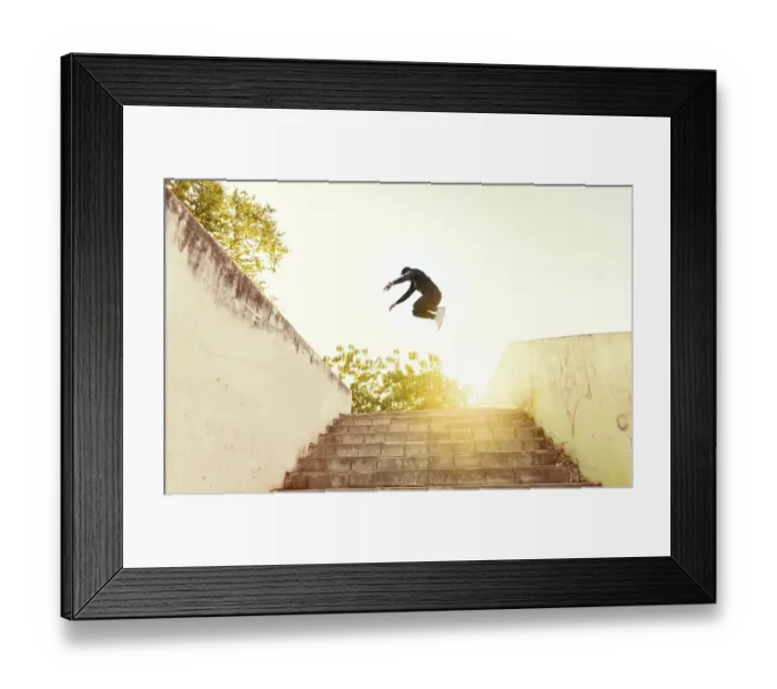 Framed Print : Man doing parkour jumping walls