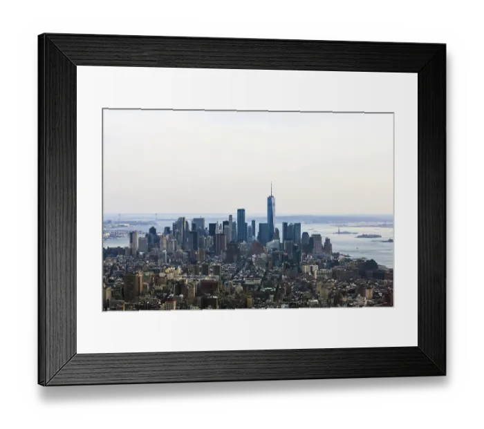 Framed Print : View from above on One World Trade Center and skyscrapers in the financial district Framed Print : View from above on One World Trade Center and skyscrapers in the financial district