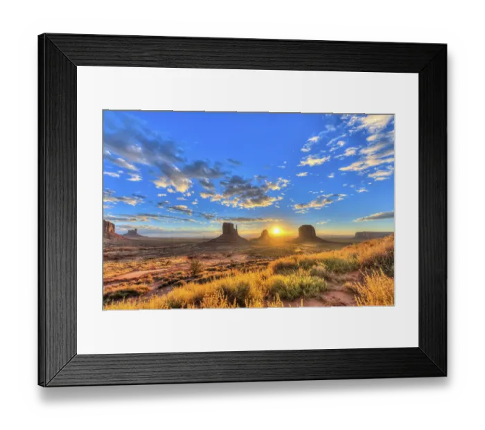Framed Print : Sunrise, mesas West Mitten Butte