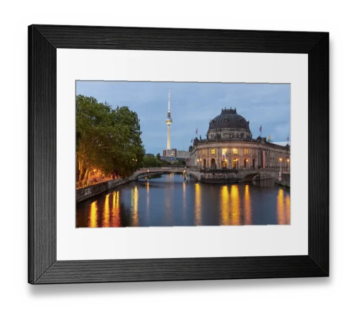 Framed Print : Evening mood, illuminated Bode Museum on the Spree