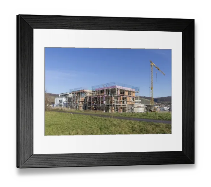 Framed Print : Residential construction, new construction