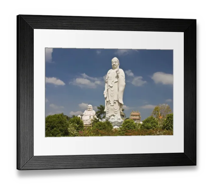 Framed Print : Buddha statue at the Vinh Trang Pagoda Framed Print : Buddha statue at the Vinh Trang Pagoda