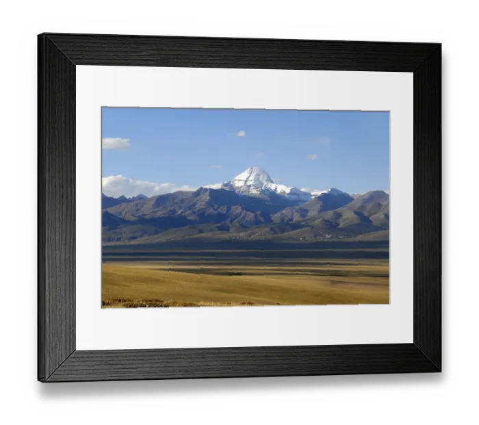 Framed Print : Tibetan Buddhism, vast plateau and the snow-capped sacred mountain of Mount Kailash