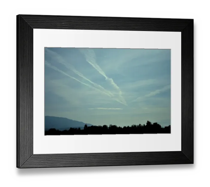 Framed Print : Contrails from aircraft, jets Framed Print : Contrails from aircraft, jets