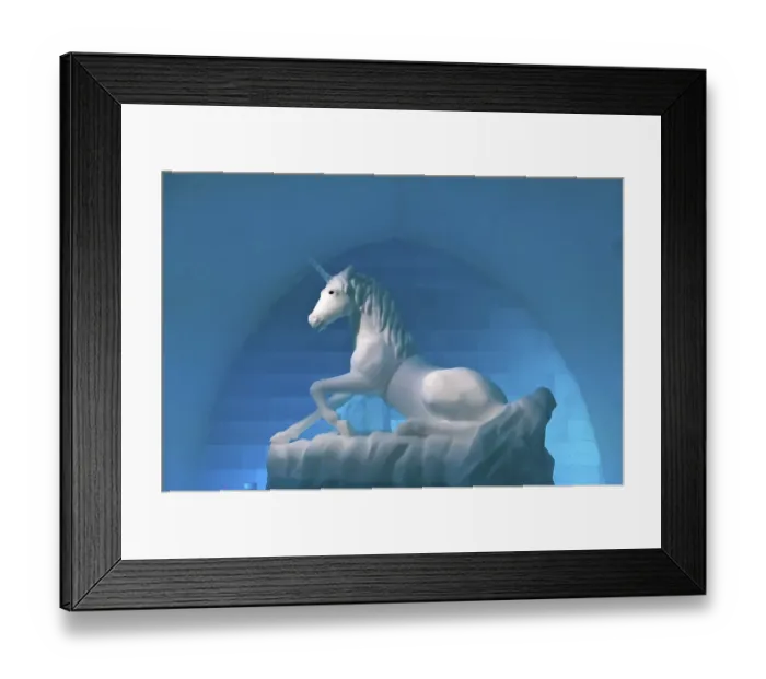 Framed Print : Ice art, unicorn, Jukkasjaervi Icehotel