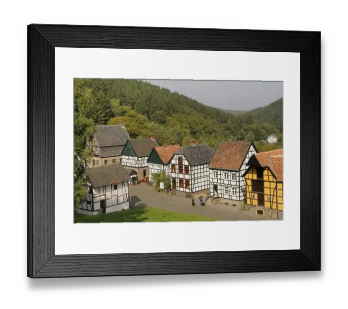 Framed Print : View of brewery, grocery store