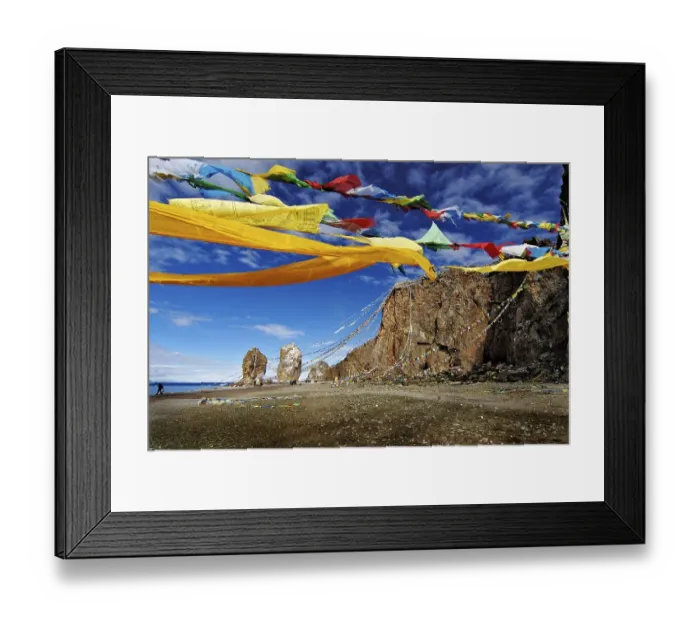 Framed Print : The Stone Couple and prayer flags