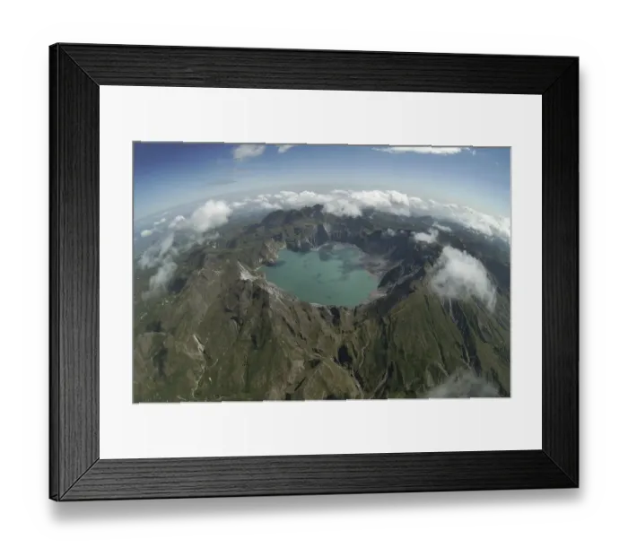 Framed Print : Aerial view of Mount Pinatubo, resting volcano Framed Print : Aerial view of Mount Pinatubo, resting volcano