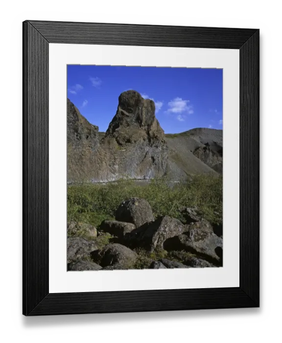 Framed Print : Basaltformationen Hljodaklettar and the river Joekulsa a Fjoellum Framed Print : Basaltformationen Hljodaklettar and the river Joekulsa a Fjoellum