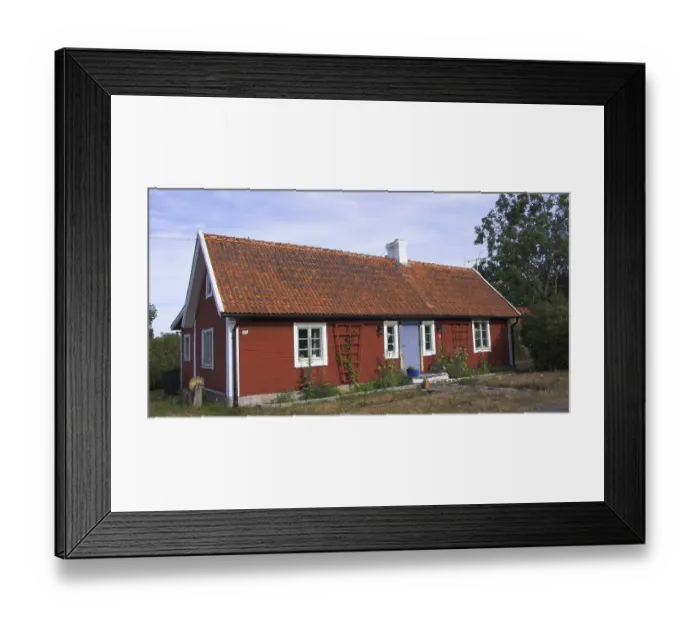 Framed Print : Swedish wooden house