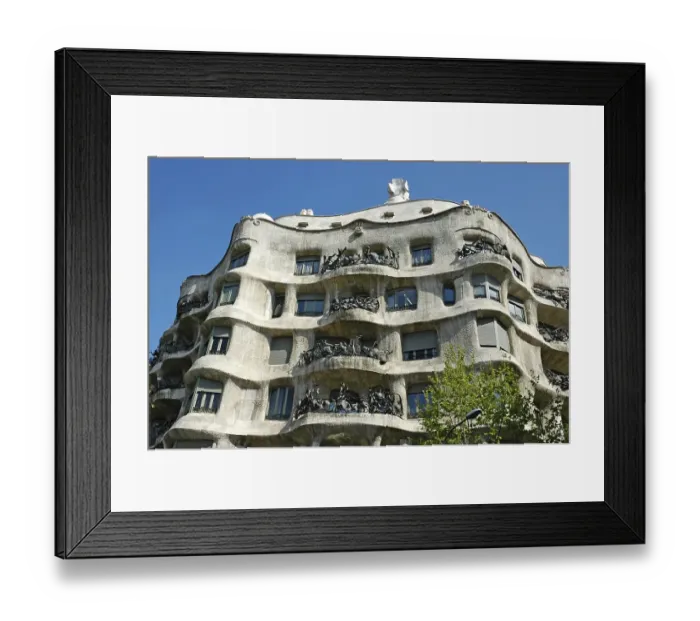 Framed Print : Hausfassade, Casa Mila, Architekt Antoni Gaudi
