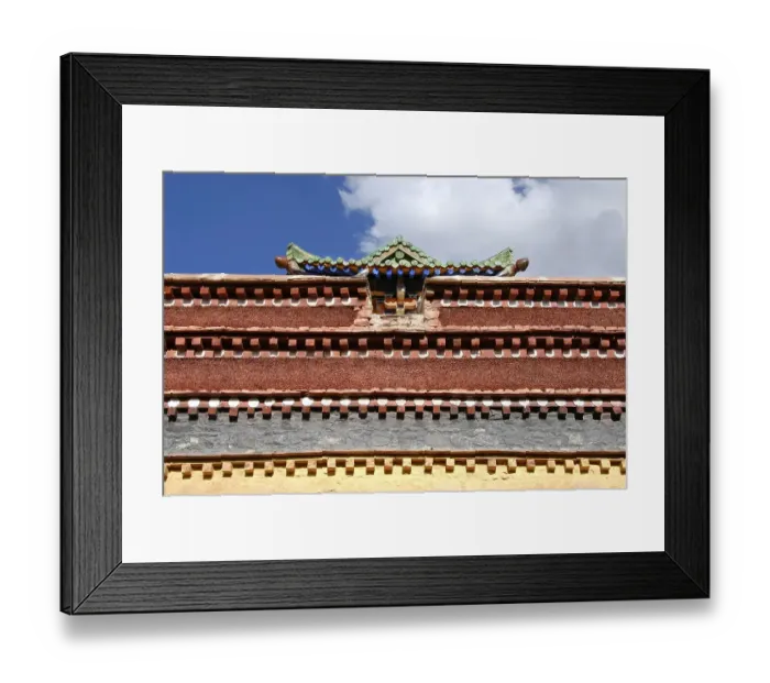 Framed Print : Different layers of a roof gable Samye Monastery Tibet China Framed Print : Different layers of a roof gable Samye Monastery Tibet China