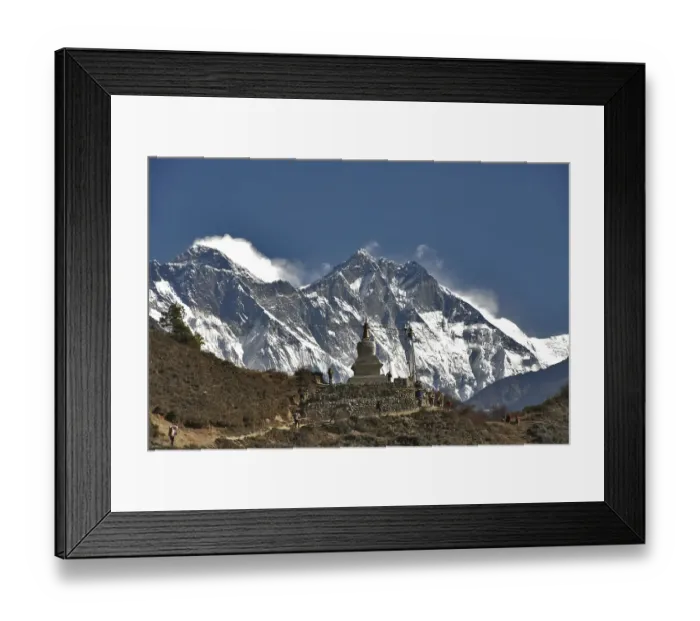 Framed Print : Stupa in front of the escarpment of Mt Everest Framed Print : Stupa in front of the escarpment of Mt Everest