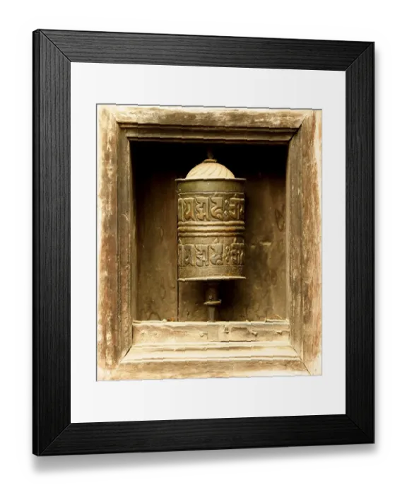 Framed Print : Prayer mill in front of the Swayambunath Temple